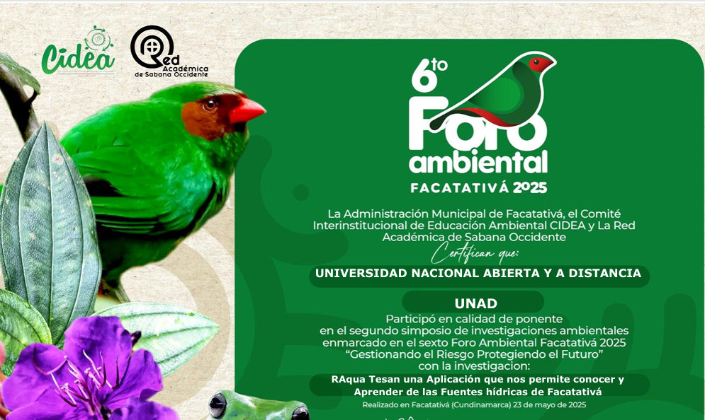 Certificado Cidea 6to Foro Ambiental Facatativá 2025